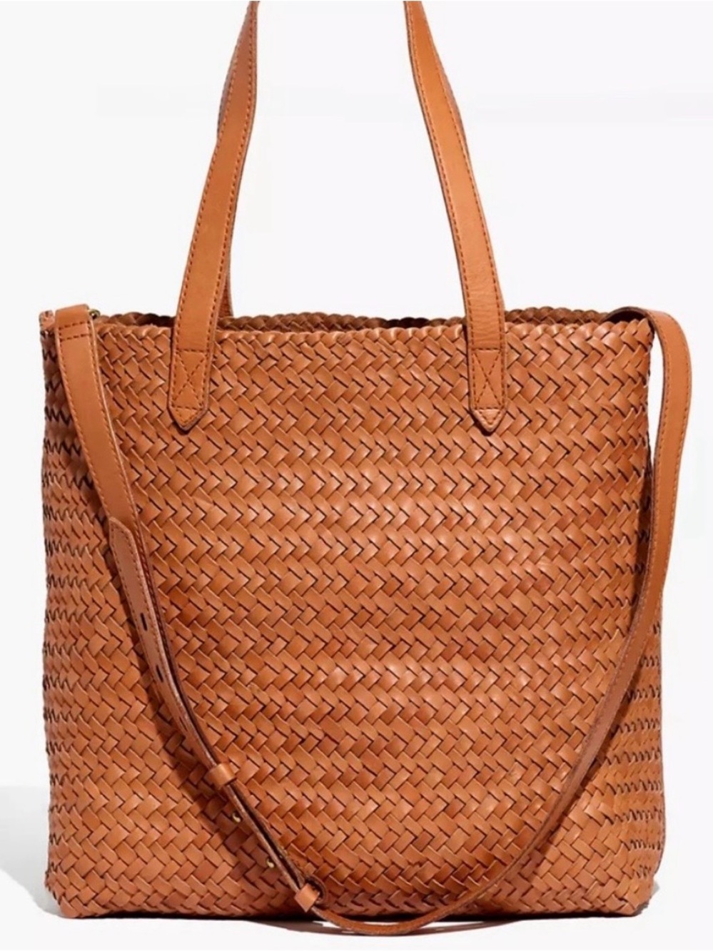 Madewell Woven Leather Tote — Tan - Picture 4 of 8